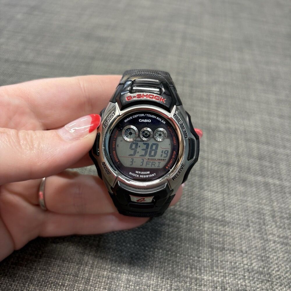 Casio G-Shock GW-500A Watch Men 47mm Digital Black Tone Alarm Chrono Solar Black
